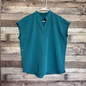 Figs Scrub Top Women S Teal Rafaela Oversized Stretch Medical Nurse Dental